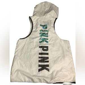 PINK BY VS HOODED ZIP UP VEST SZ XS